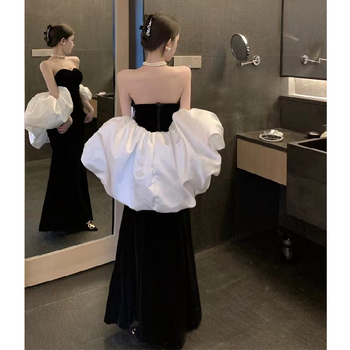 Ανεξάρτητος σταθμός Amazon διασυνοριακό φόρεμα με πάνω μέρος από σωλήνα 2024 Νέο φόρεμα με ουρά ψαριού, βραδινό φόρεμα αρραβώνων, μακρύ φόρεμα