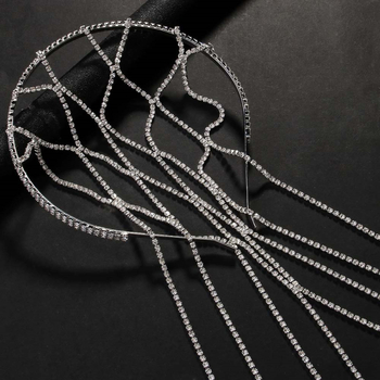 Διασυνοριακό ζεστό-πωλούμενο σφιγκτήρα μαλλιών πλέγματος μαλλιών γυναικών γάμου νύφης κεφάλι πολυτελείας στρας φούντα κεφαλόδεσμος Διαδίκτυο διασημότητα μόδα αξεσουάρ μαλλιών