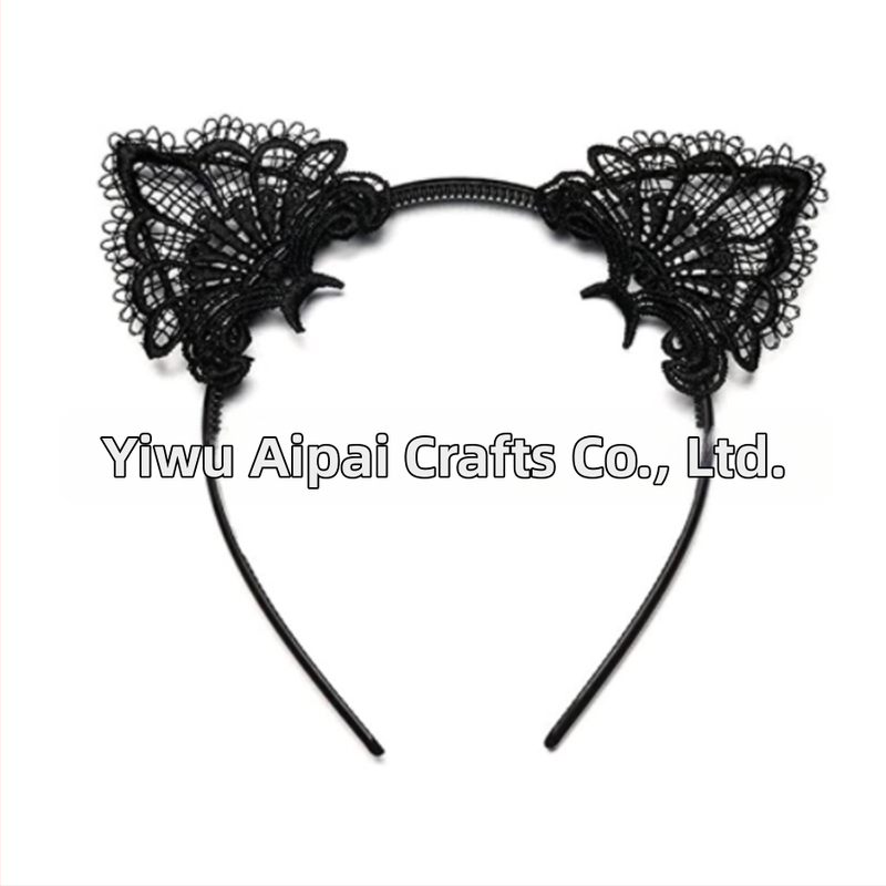 Секси черна котка Декорация Хелоуин Дантелена маска за очи Котешки уши Лента за глава Камбанка Колие Животинска опашка
