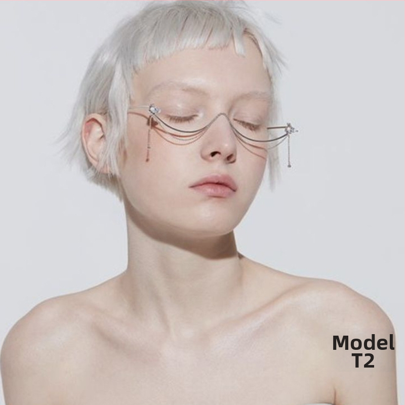 Amazon горещо продавана тенденция рамка за очила с капка вода без леща, кристали, модни персонализирани рамки за парти декорации