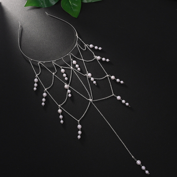 Νέα κορδέλα μαλλιών με φούντα από μαργαριτάρια σε στυλ νεράιδας του δάσους, κομμένα αξεσουάρ μαλλιών, αξεσουάρ γάμου για δεξιώσεις, καλύμματα κεφαλιού