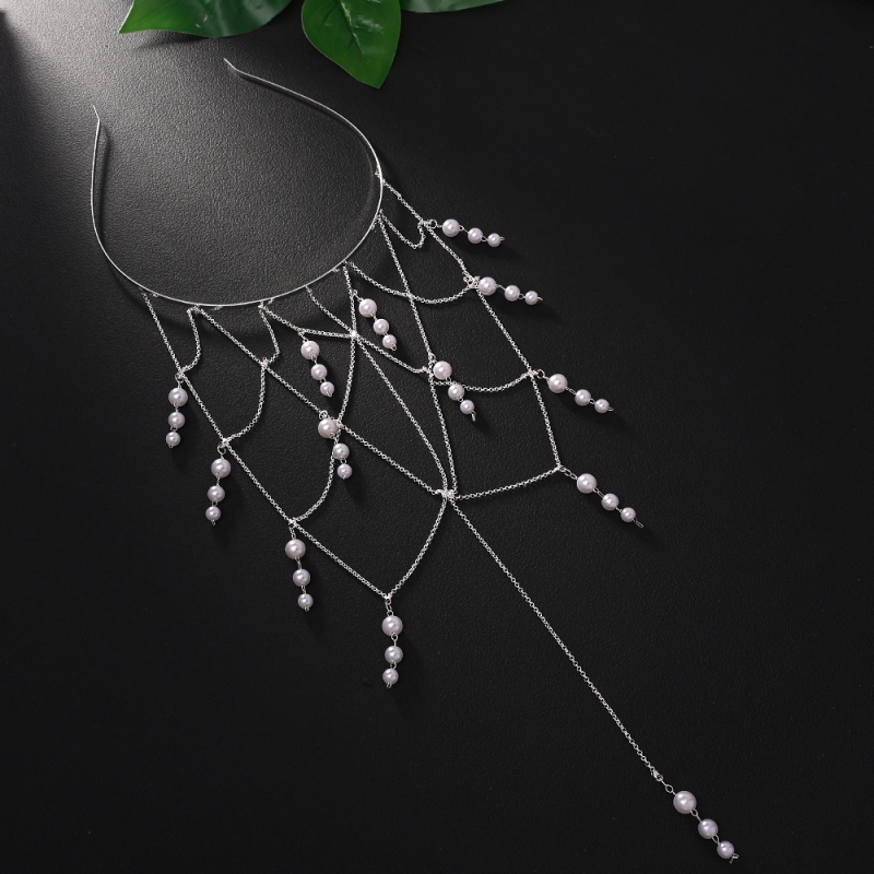 Prekogranična nova traka za glavu s bisernim resicama u stilu šumske vile, izrezani dodaci za kosu, banketni dodaci za vjenčanje, pokrivala za glavu