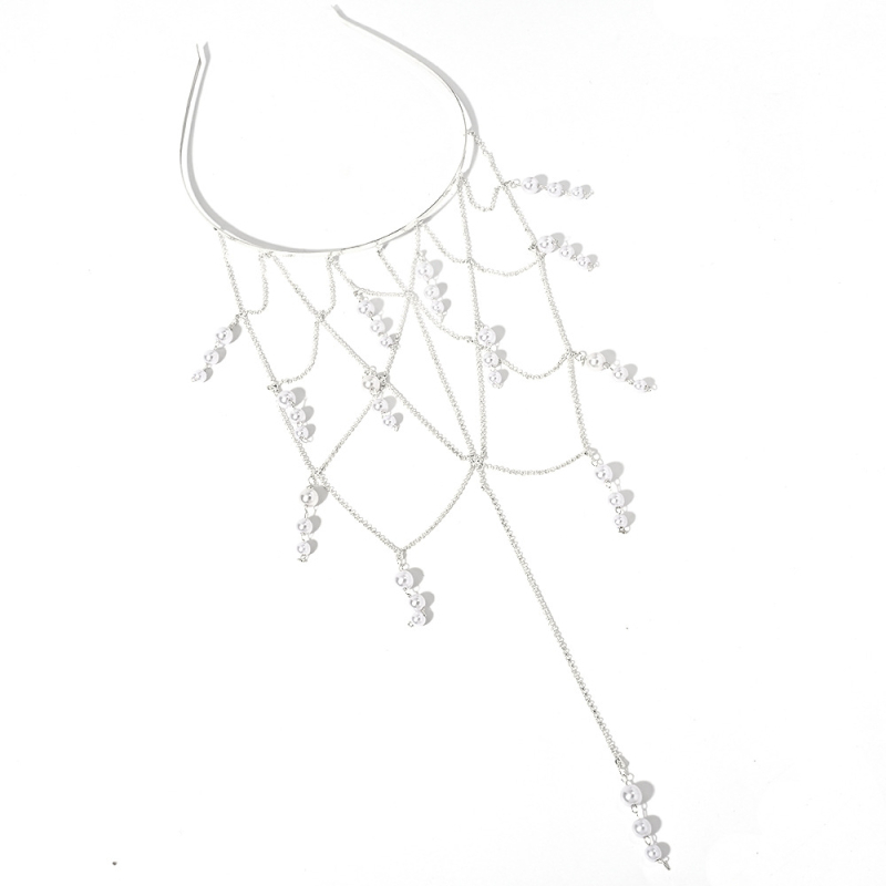 Prekogranična nova traka za glavu s bisernim resicama u stilu šumske vile, izrezani dodaci za kosu, banketni dodaci za vjenčanje, pokrivala za glavu