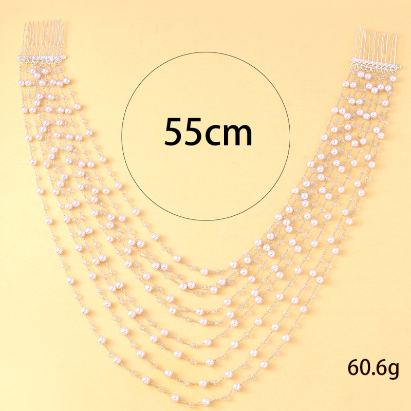 Uus pärlitega juuksekamm, stiilne Ins Style Bloggeri sama stiili mitmekihiline kristall-juuksekett, juuste aksessuaarid naistele, juuksekett