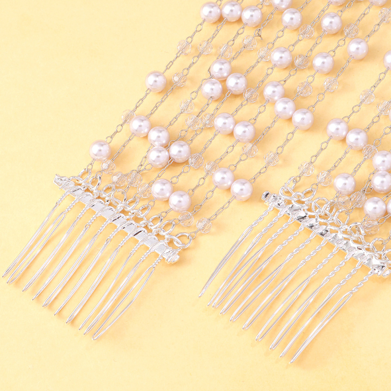 Uus pärlitega juuksekamm, stiilne Ins Style Bloggeri sama stiili mitmekihiline kristall-juuksekett, juuste aksessuaarid naistele, juuksekett