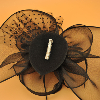 Ευρωπαϊκό και αμερικανικό μοντέλο πασαρέλας αξεσουάρ μαλλιών από γάζα μεγάλο λουλούδι Jockey Club στηρίγματα στούντιο δείπνου αξεσουάρ για φουρκέτες για το κεφάλι Μαύρο