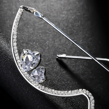 Nauji tarpvalstybiniai persikų širdies formos akinių rėmeliai, aukščiausios klasės „Sense“ stiliaus podiumo nišiniai šviesūs prabangūs cirkonio akinių rėmeliai, moteriški mados aksesuarai su deimantais