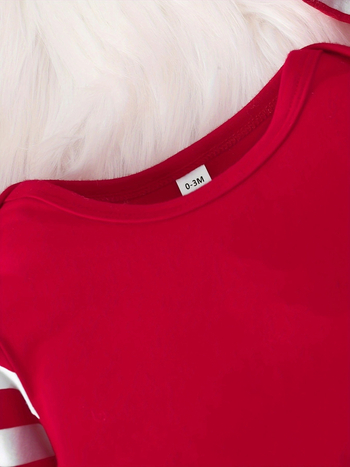 Διασυνοριακό INS νεογέννητα μωρά αγόρια και κορίτσια μωρό χριστουγεννιάτικο δέντρο γράμματα διακοπές ριγέ μακρυμάνικο καπέλο αναρρίχησης παλίρροια