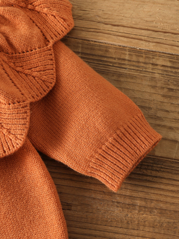 Παιδικά Ρούχα Διασυνοριακών Εισαγωγών 2025 Πλεκτή Ολόσωμη Φόρμα Άνοιξη & Φθινόπωρο Χαριτωμένη Φλοράλ Ζακάρ Ολόσωμη Φόρμα με Μακρυμάνικη Σόρτς σε Χρώμα Λωτού