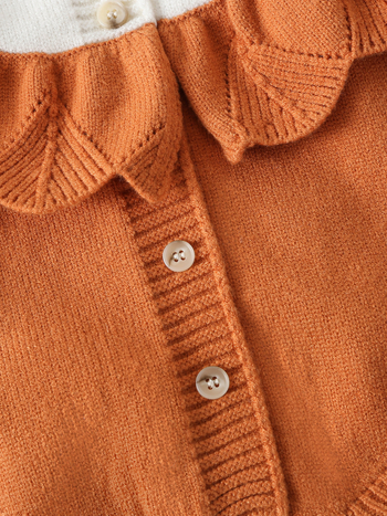 Παιδικά Ρούχα Διασυνοριακών Εισαγωγών 2025 Πλεκτή Ολόσωμη Φόρμα Άνοιξη & Φθινόπωρο Χαριτωμένη Φλοράλ Ζακάρ Ολόσωμη Φόρμα με Μακρυμάνικη Σόρτς σε Χρώμα Λωτού