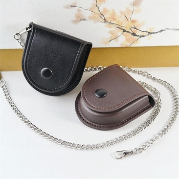 Retro kišeninių laikrodžių dėklas mechaninis kvarcinis vyriškas ir moteriškas studentas pagyvenusių žmonių antikvarinių dovanų kišeninių laikrodžių odinis dėklas didmeninė prekyba