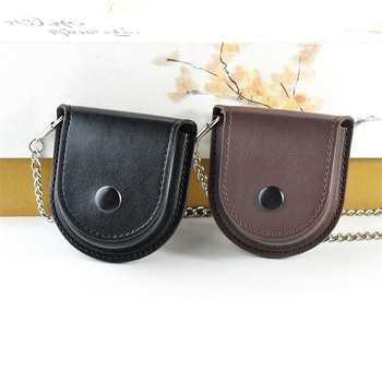 Retro kišeninių laikrodžių dėklas mechaninis kvarcinis vyriškas ir moteriškas studentas pagyvenusių žmonių antikvarinių dovanų kišeninių laikrodžių odinis dėklas didmeninė prekyba