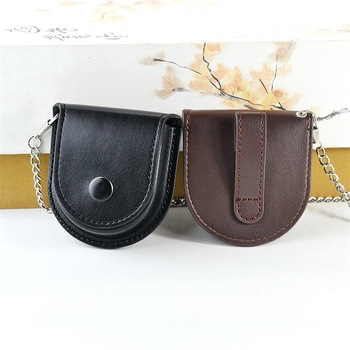 Retro kišeninių laikrodžių dėklas mechaninis kvarcinis vyriškas ir moteriškas studentas pagyvenusių žmonių antikvarinių dovanų kišeninių laikrodžių odinis dėklas didmeninė prekyba