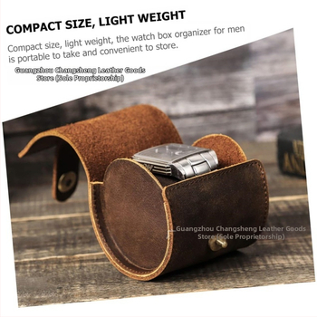 Tarpvalstybinis natūralios odos kelioninis laikrodžių laikymo krepšys, laisvalaikiui lauke, nešiojamas, patvarus ir vandeniui atsparus vieno laikrodžio kosmetikos krepšys