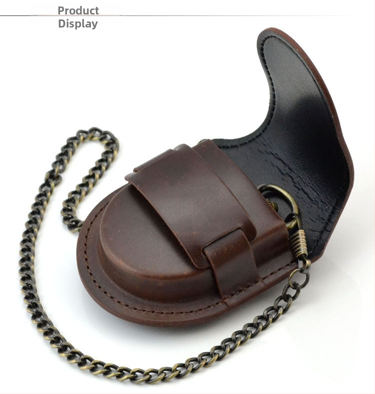 Търговия на едро с винтидж деним кожен калъф джобен часовник кварцов механичен мъжки дамски античен подаръчен калъф за часовник