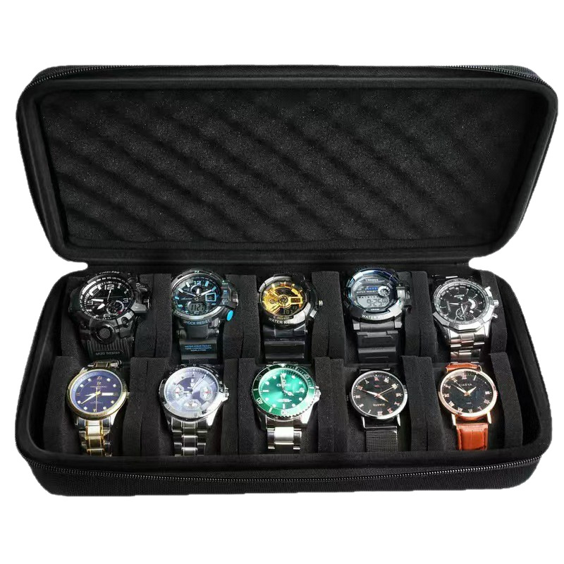 Kutija za pohranu satova s 10 mjesta, prijenosna kutija za pakiranje mehaničkih satova od EVA materijala s otpornošću na pad, poklon kutija za pametne satove