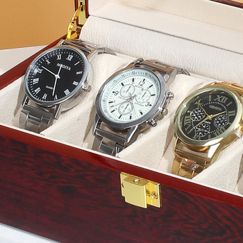 Medžio masyvo raudoni dažai, paprasta buitinė laikrodžių dėžutė, penkių vietų kolekcijos dėžutė, laikymo dėžutė, aukštos klasės dovanų dėžutė, vitrina