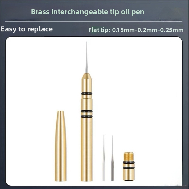 Lauaparandustööriist, terava otsaga õlipliiats, messingist vahetatava otsaga õlipliiats, messingist õlipliiats, lameda suuga terava otsaga õlipliiats