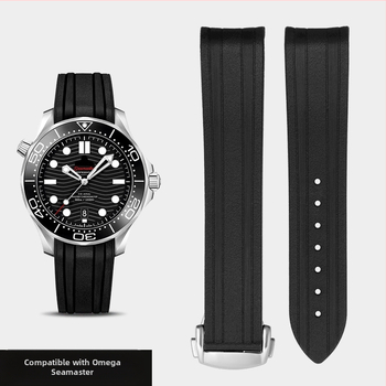 Omega Omega gumijas siksniņa ar salokāmu sprādzi, jauna Seamaster 300 Speedmaster 007 Observatory silikona siksniņa ar 20 mm