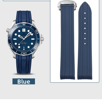 Omega Omega gumijas siksniņa ar salokāmu sprādzi, jauna Seamaster 300 Speedmaster 007 Observatory silikona siksniņa ar 20 mm