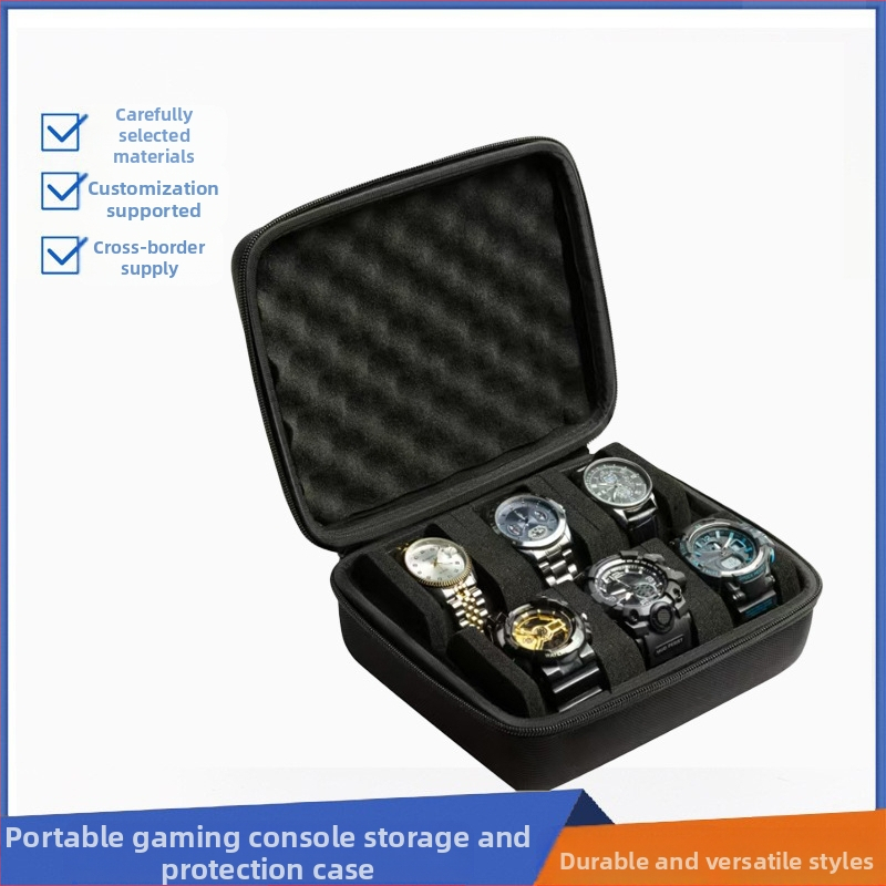 „Eva Travel“ nešiojamas laikrodžių laikymo krepšys su 6 kortelių lizdais, atsparus smūgiams, apsaugantis nuo kritimo, atsparus slėgiui, nešiojama dovana