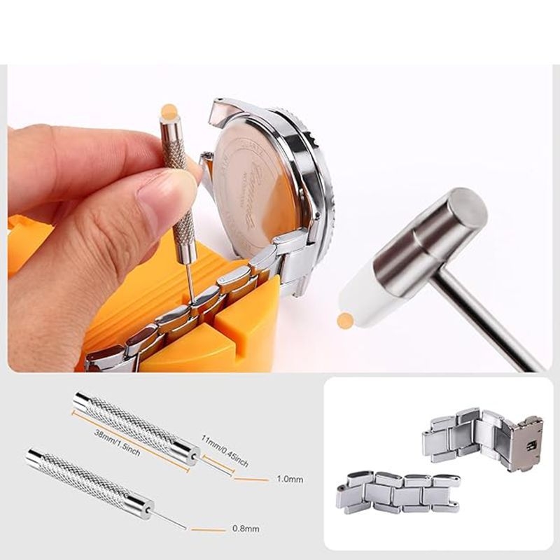 Инструменти за ремонт на часовници, Комплект инструменти за разглобяване и смяна на каишка за часовник, Комплект инструменти за ремонт на часовници от 31 части, Инструмент за регулиране и смяна на каишка за часовник