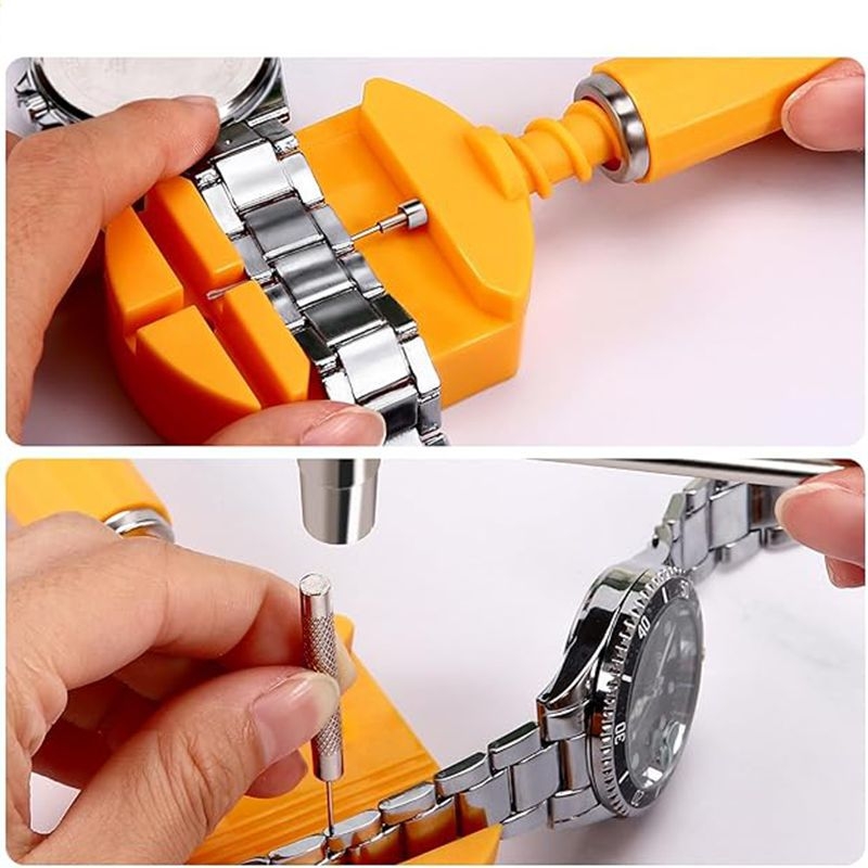 Инструменти за ремонт на часовници, Комплект инструменти за разглобяване и смяна на каишка за часовник, Комплект инструменти за ремонт на часовници от 31 части, Инструмент за регулиране и смяна на каишка за часовник