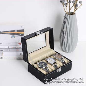 Трансгранична на склад изкуствена кожа 2-битова 3-битова 6-битова 10-битова 12-битова 20-битова 24-битова кутия за съхранение на часовници двуслойна кутия за часовници