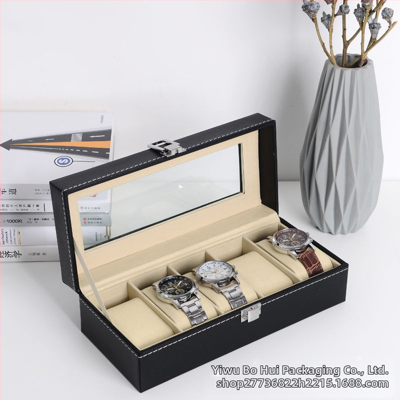 Трансгранична на склад изкуствена кожа 2-битова 3-битова 6-битова 10-битова 12-битова 20-битова 24-битова кутия за съхранение на часовници двуслойна кутия за часовници