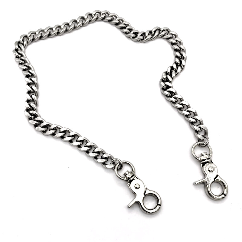 Európai és amerikai rozsdamentes acél elveszett kulcstartó fém nadráglánc különféle kulcstartók titán acél lánc ékszerek teljes specifikáció