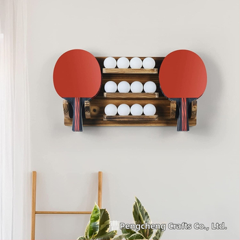 Ξύλινη επιτοίχια βάση οργάνωσης ρακέτας πινγκ πονγκ, βάση αποθήκευσης αθλητικού εξοπλισμού, ξύλινη επιτοίχια βάση αποθήκευσης πινγκ πονγκ