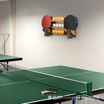 Ξύλινη επιτοίχια βάση οργάνωσης ρακέτας πινγκ πονγκ, βάση αποθήκευσης αθλητικού εξοπλισμού, ξύλινη επιτοίχια βάση αποθήκευσης πινγκ πονγκ