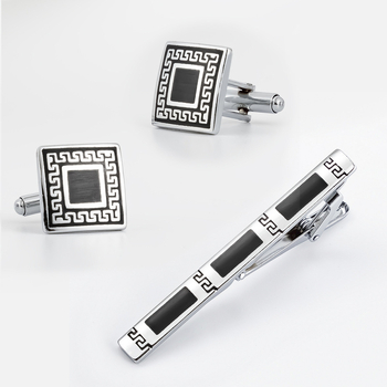 Spot novi crni emajlirani set metalnih manžeta za kravatu, vanjska trgovina, vruće muške jednostavne manžete veleprodaja