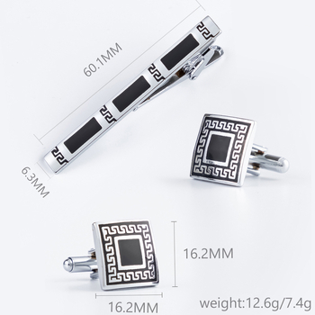 Spot novi crni emajlirani set metalnih manžeta za kravatu, vanjska trgovina, vruće muške jednostavne manžete veleprodaja