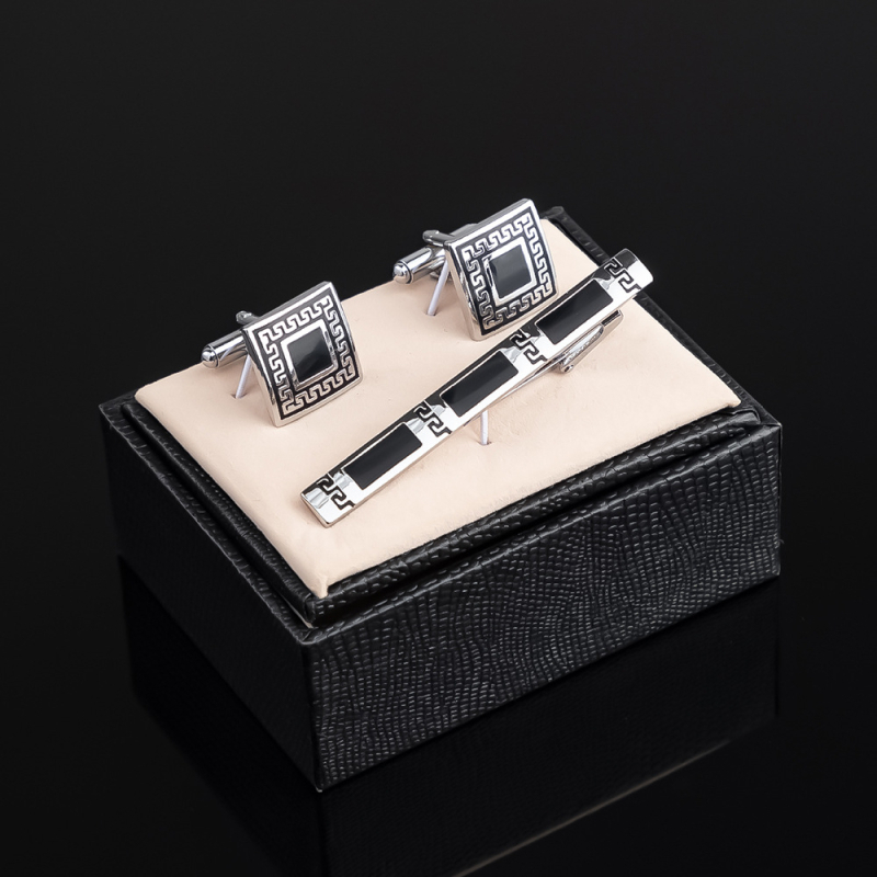 Spot novi crni emajlirani set metalnih manžeta za kravatu, vanjska trgovina, vruće muške jednostavne manžete veleprodaja