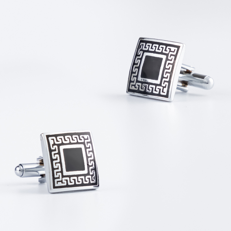 Spot novi crni emajlirani set metalnih manžeta za kravatu, vanjska trgovina, vruće muške jednostavne manžete veleprodaja