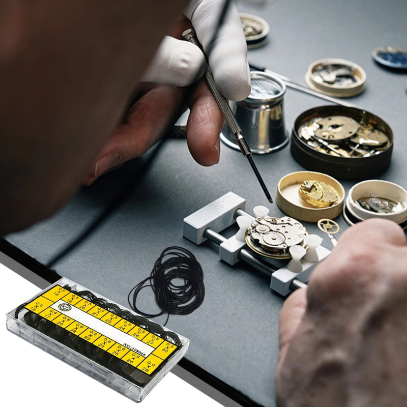 Ūdensnecaurlaidīgs pulksteņa gredzens O veida gumijas ūdensnecaurlaidīgs gredzens Kvadrātveida blīvējuma gredzens Pulksteņa aizmugurējā vāciņa ūdensnecaurlaidīgu gredzenu komplekts