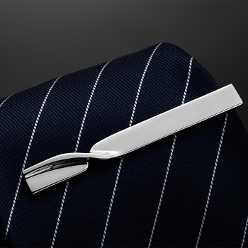 Hõbedane ja kuldne lipsuklamber õõnesdisainiga meeste äri- ja pidulikule riietusele, lipsuklambri aksessuaar, kingitus meestele ja naistele, trendikas nööpnõel