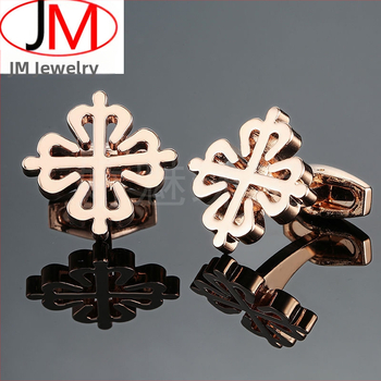 Glamuursed ehted, moebrändi roosakuldsed ristsõlmega mansetinööbid, prantsuse särgi mansetinööbid