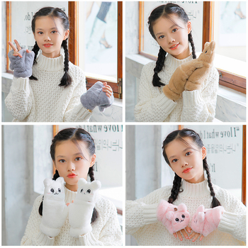 8-12-aastastele poistele ja tüdrukutele sügis- ja talvehooajaks mõeldud armsad poolsõrmega pööratavad õpilaste kirjutamiskindad soojad kindad