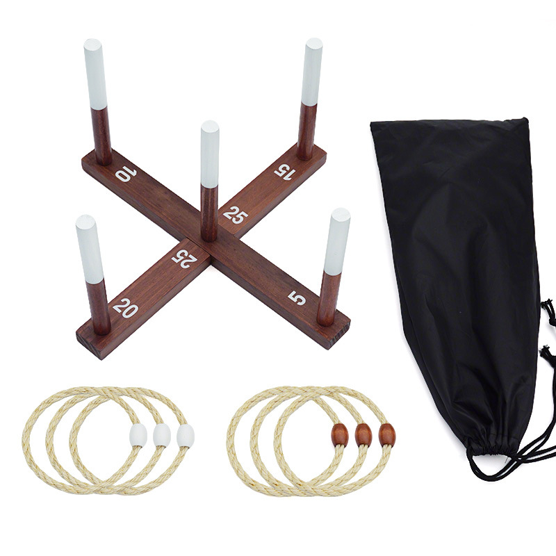 Retro mešanas spēle Kaņepju virves gredzens Zemniecisks gredzena mešana Āra zāliena komandas veidošana Ģimenes mijiedarbība