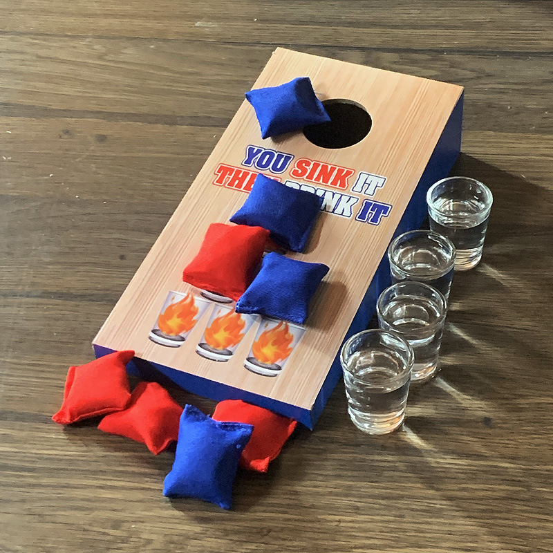 Puidust liivakott õues liivakottide viskamise lauamäng spordimäng mänguasja viskamise mängulaud lihtsad kaasaskantavad joogirekvisiidid