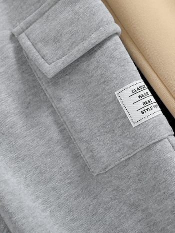 Άνετο παντελόνι με επένδυση από φλις ύφασμα για αγόρια, σε 3 τεμάχια, σε συνδυασμό με τα δάχτυλα