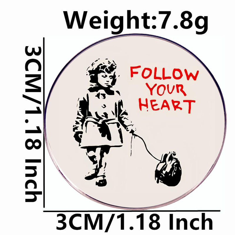 Следвай собствената си вътрешна брошка, вдъхновяваща английска графити игла за рисуване, значка, аксесоари за значки от метална сплав