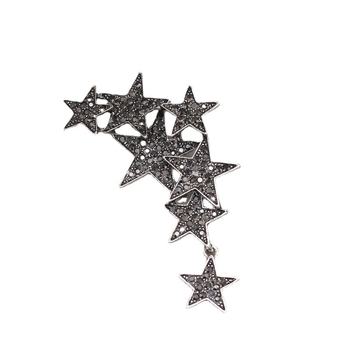 AliExpressen népszerű divatos vintage ősi ezüst pisztoly fekete strassz ötágú csillag bross tű kabát kiegészítők férfiaknak és nőknek női ruhaderék