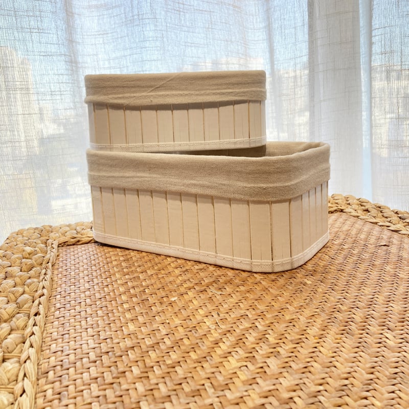 Fabrică în stoc Coș de depozitare din bambus pentru uz casnic pastoral, cutie de depozitare pentru cosmetice de birou, ornamente de depozitare Tatami