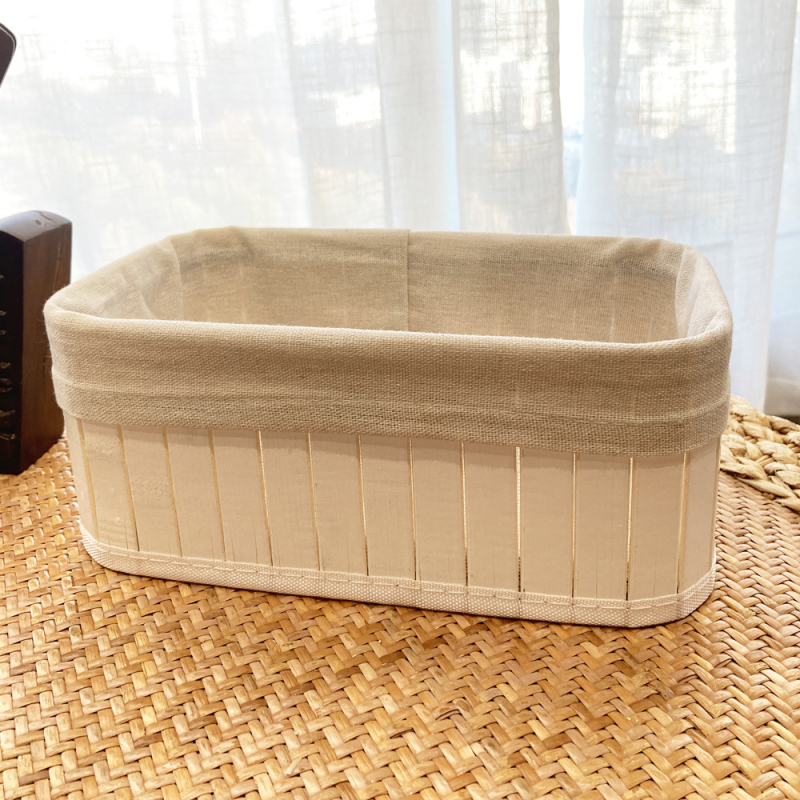Fabrică în stoc Coș de depozitare din bambus pentru uz casnic pastoral, cutie de depozitare pentru cosmetice de birou, ornamente de depozitare Tatami