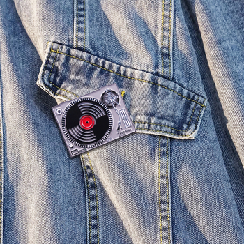 Rekordér Vintage darčekový vinylový záznam smaltovaný pin módny osobný batoh dekoratívny golier pin