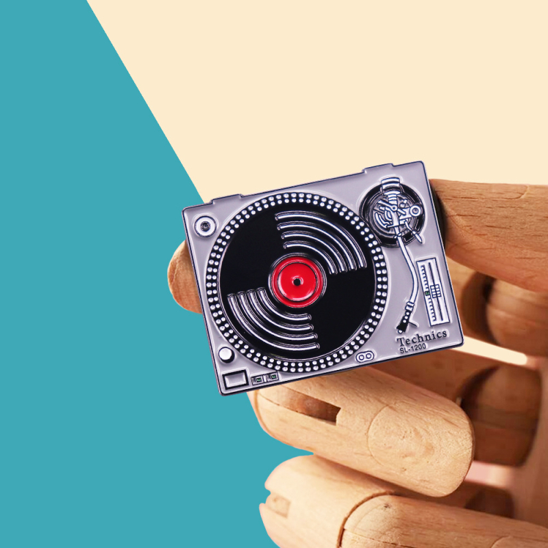 Rekordér Vintage darčekový vinylový záznam smaltovaný pin módny osobný batoh dekoratívny golier pin