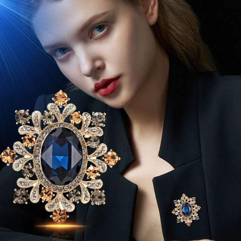 Design Sense Palace stílusú retro virágbross, csúcskategóriás női exkluzív luxus niche menő öltönyös ing kiegészítők